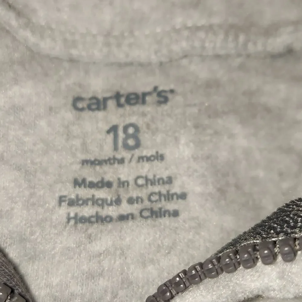 Carter's Gray Wolf Fleece Jumpsuit 18M